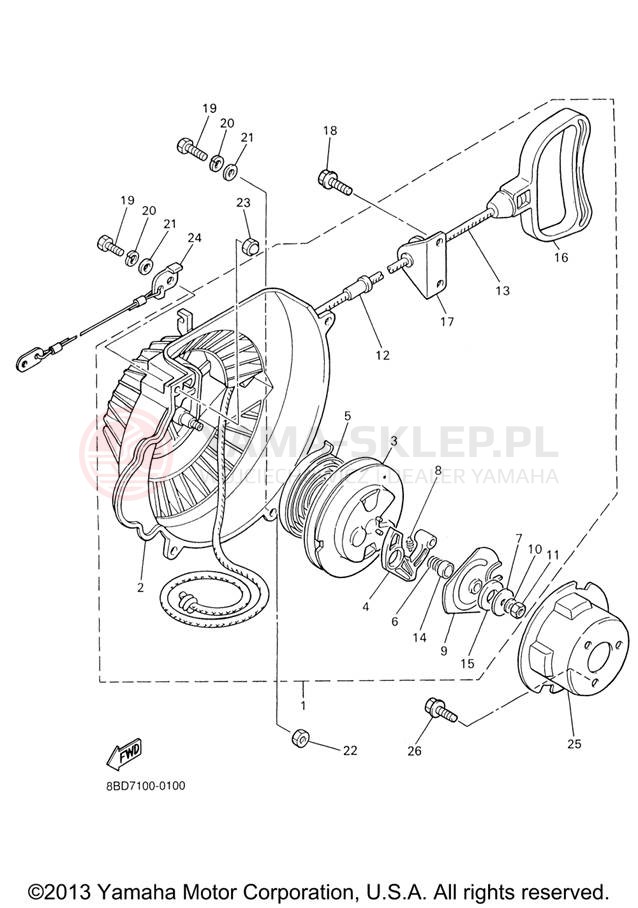 Schemat "rozrusznik" do Yamaha BR250TX