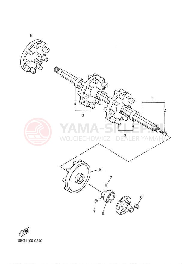 Schemat "Układ napędowy" do Yamaha PHAZER MOUNTAIN LITE PZ500MLF