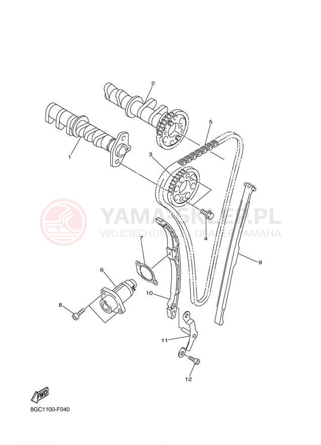 Schemat "Rozrząd - łańcuszek" do Yamaha PHAZER MTX PZ50MTAW