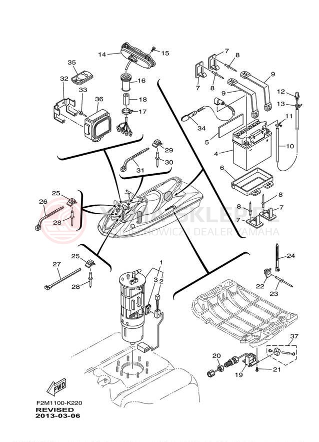 Schemat "układ elektryczny" do Yamaha VXR VX1800AK