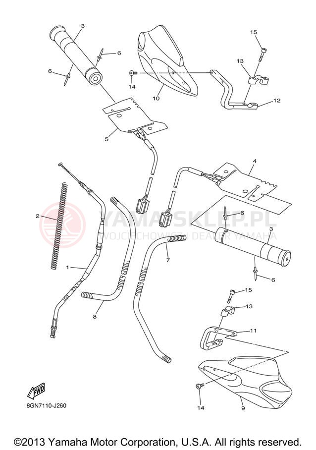 Schemat "Układ chlodzenia" do Yamaha PHAZER RTX PZ50RTZO/PZ50RTZB