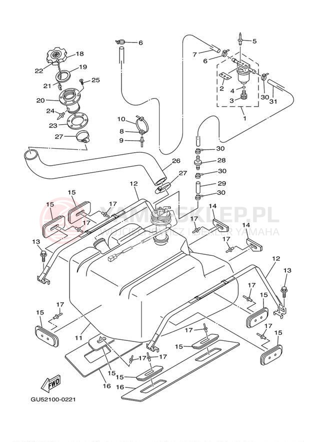 Schemat "zbiornik paliwa" do Yamaha SUV1200 SV1200C