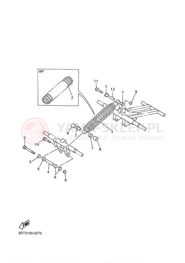 Schemat "TRACK SUSPENSION" do Yamaha VENTURE 500 VT500D/VX500DXD
