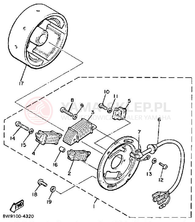 Schemat "prądnica" do Yamaha ENTICER 340 ET340K