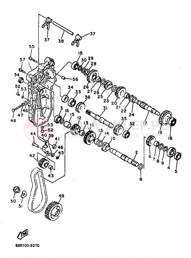 Schemat "Układ napędowy" do Yamaha VK540 II VK540EB