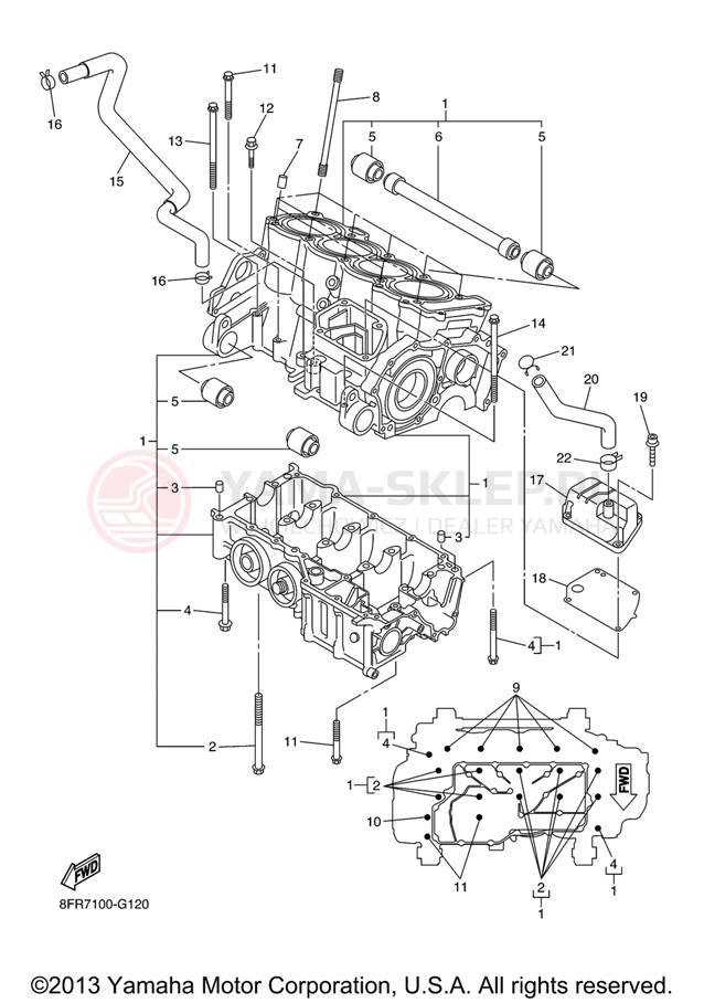Schemat "Obudowa silnika" do Yamaha APEX MTX RX10MTXL