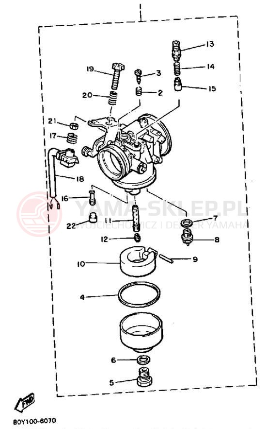 Schemat "Gaźnik" do Yamaha EXCEL III EC340K