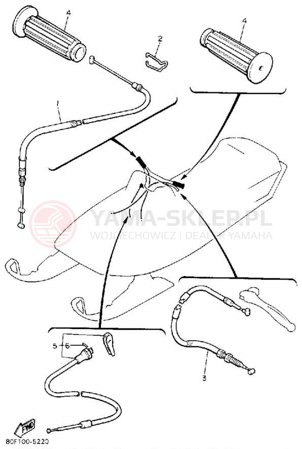 Schemat "Układ chlodzenia" do Yamaha BRAVO LT (LONG TRACK) BR250TT