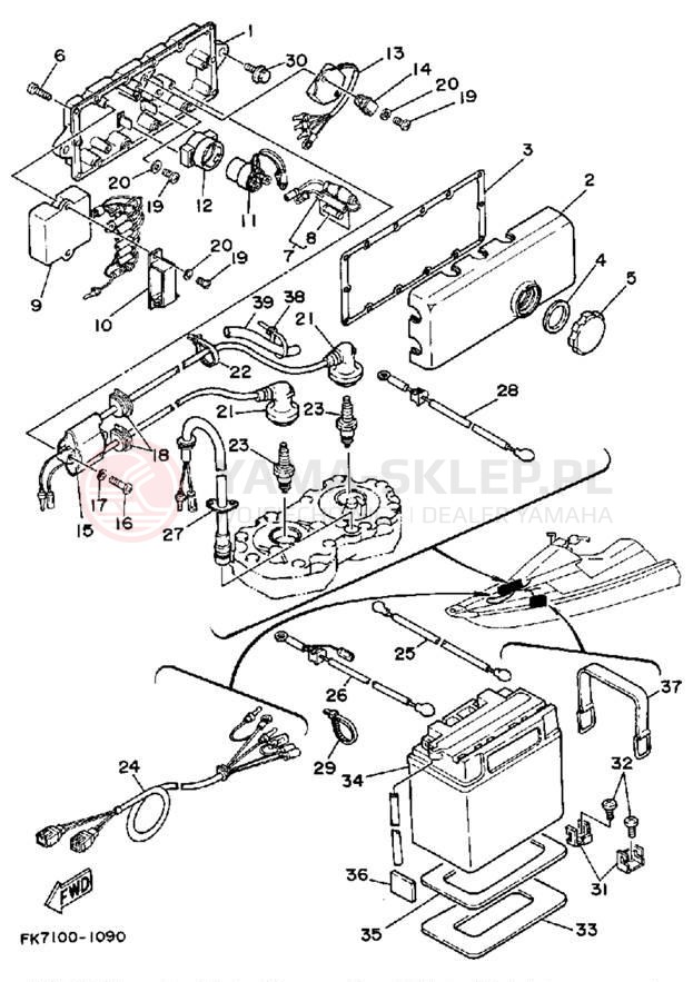 Schemat "układ elektryczny" do Yamaha WR650P