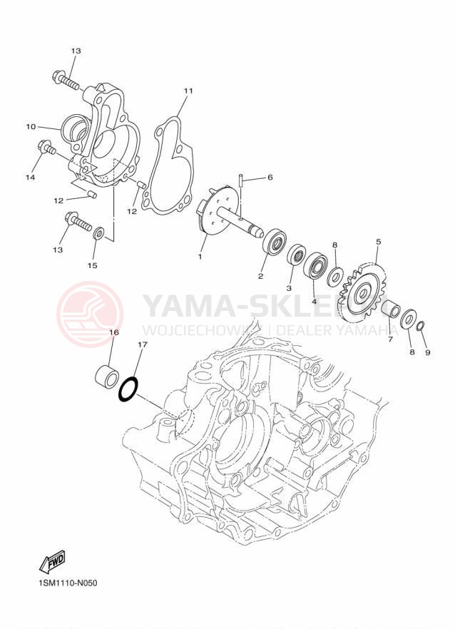 Schemat "Pompa wody" do Yamaha WR250F WR250FF