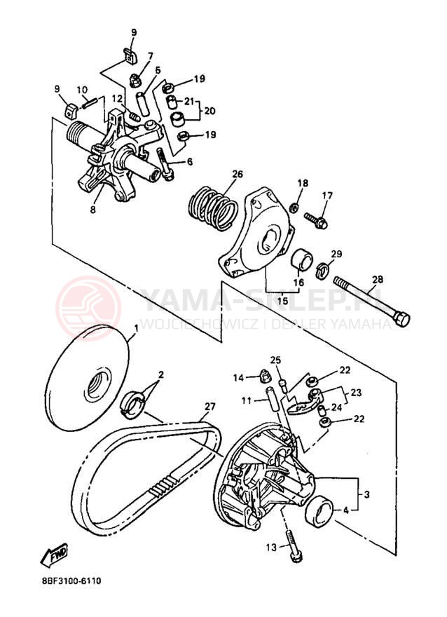 Schemat "PRIMARY SHEAVE" do Yamaha PHAZER SS PZ480B