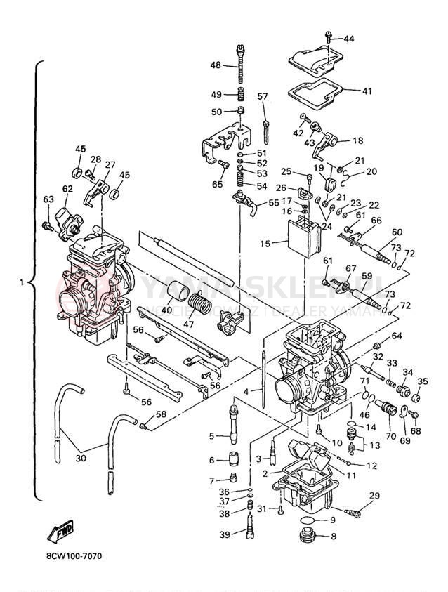 Schemat "gaźnik" do Yamaha VENTURE 600 VT600A/VT500A