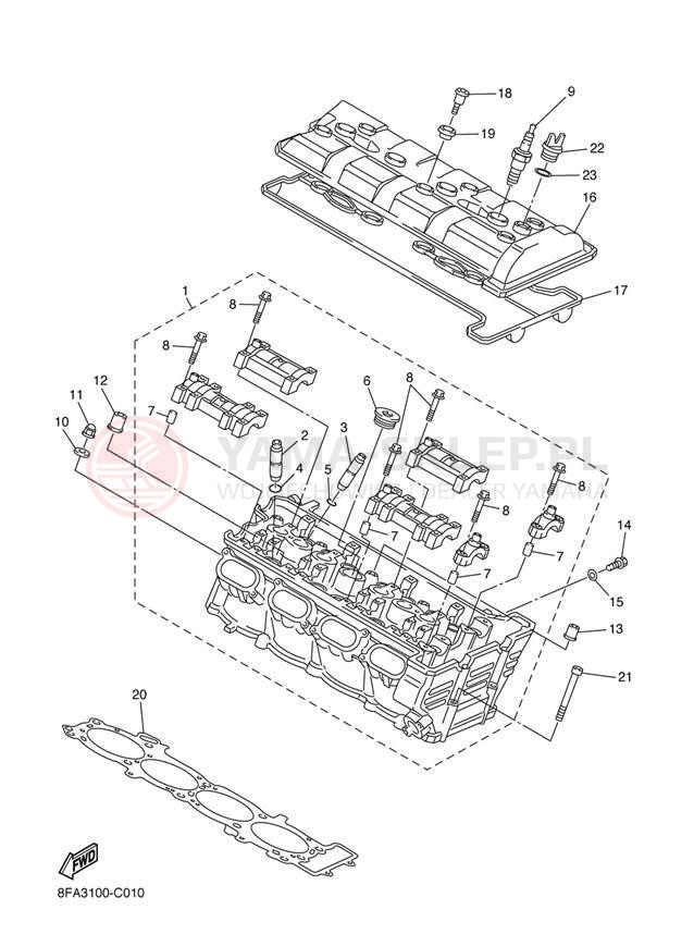 Schemat "cylinder" do Yamaha RX-1 ER RX10RJ/RX10RSJ