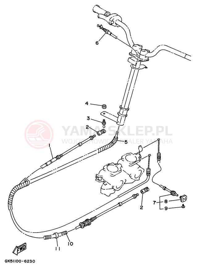 Schemat "Układ chlodzenia" do Yamaha WAVE BLASTER II WB760U
