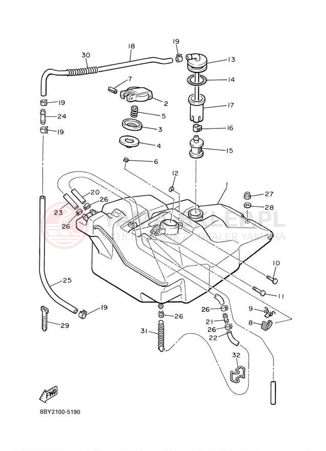 Schemat "zbiornik paliwa" do Yamaha ET410TRF