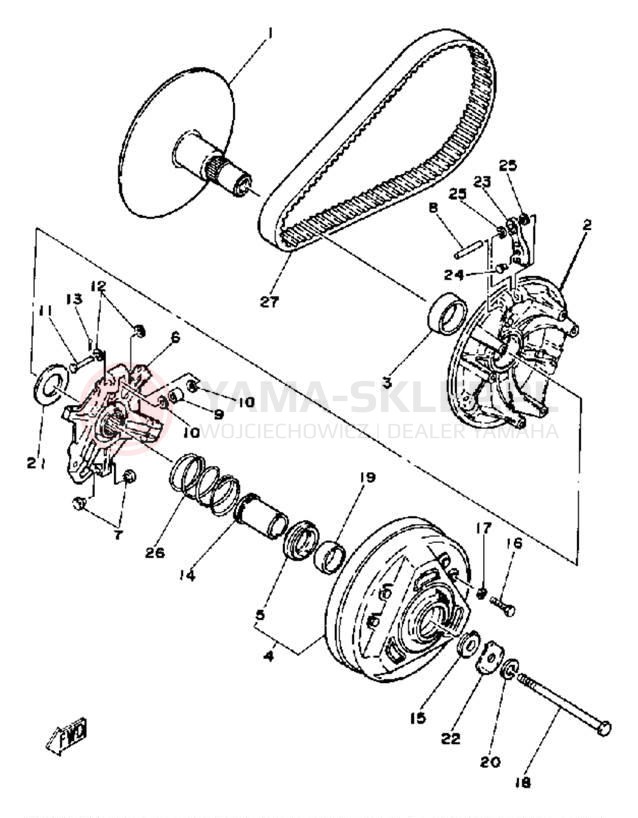 Schemat "PRIMARY SHEAVE" do Yamaha EC540C
