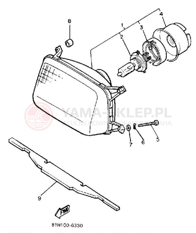Schemat "Lampa przód" do Yamaha PHAZER PZ480L