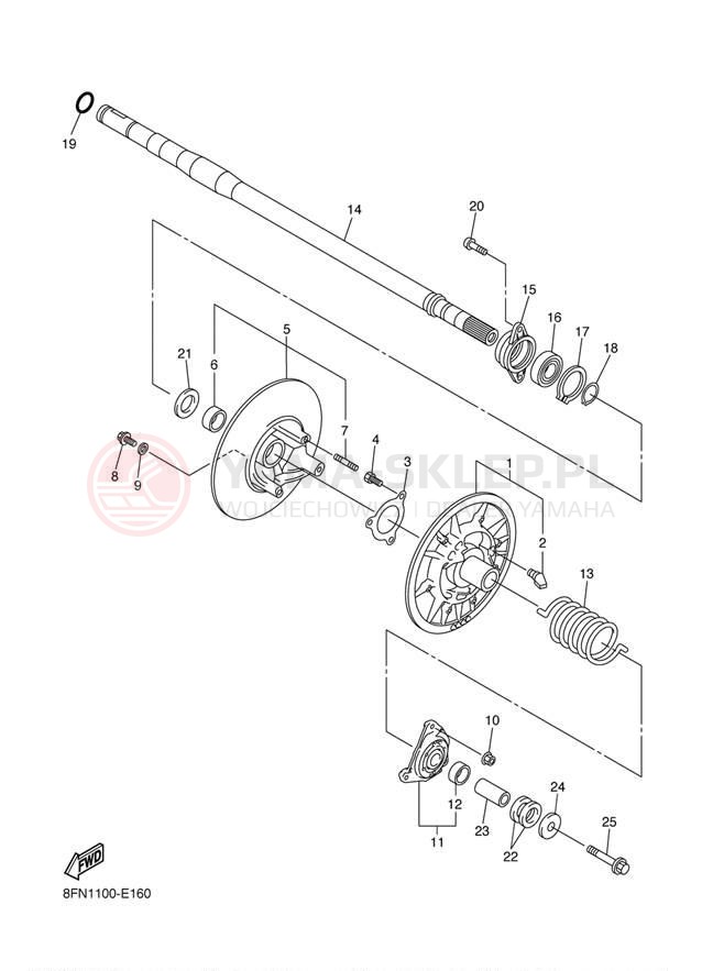 Schemat "Przeniesienie napędu" do Yamaha VK PROFESSIONAL VK10L