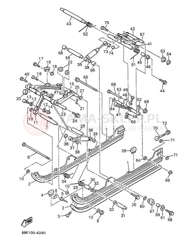 Schemat "Zawieszenie gąsiennicy" do Yamaha OVATION LE CS340EA