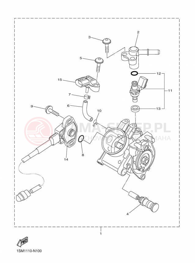 Schemat "Wtrysk paliwa" do Yamaha YZ250F YZ250FFW/YZ250FFL