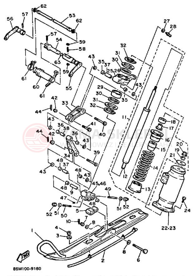 Schemat "płozy" do Yamaha EXCITER EX570N