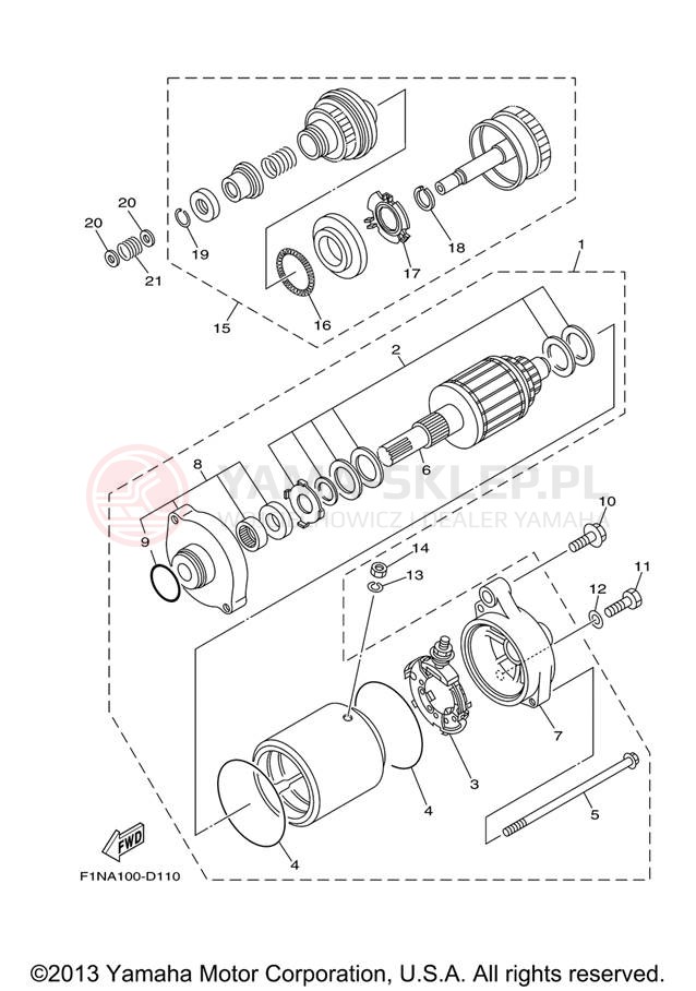 Schemat "rozrusznik" do Yamaha WAVERUNNER SUPER JET SJ700BJ