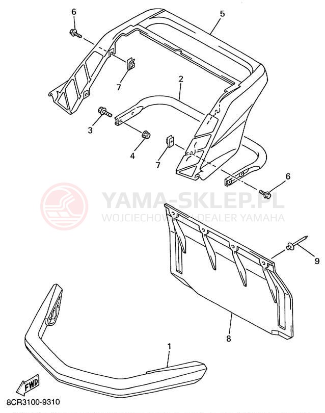 Schemat "zderzak" do Yamaha VMAX 600 VX600C/VX500C