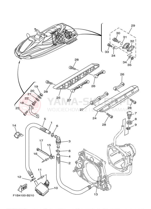 Schemat "HULL & DECK" do Yamaha FX140 FX1000B/FX1000CB