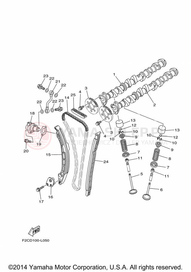 Schemat "zawory" do Yamaha WAVERUNNER FZR GX1800P