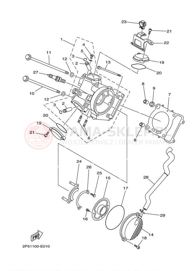 Schemat "głowica" do Yamaha RHINO 450 4WD YXR45FAVGR