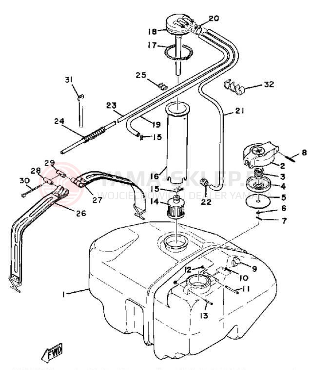 Schemat "zbiornik paliwa" do Yamaha GP440A