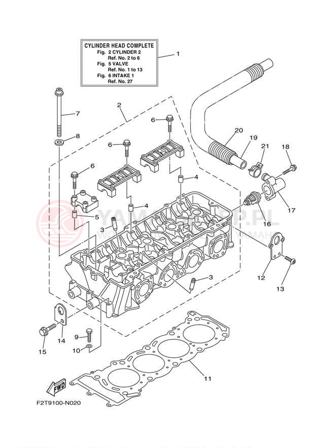 Schemat "cylinder" do Yamaha WAVERUNNER FX HO FB1800N