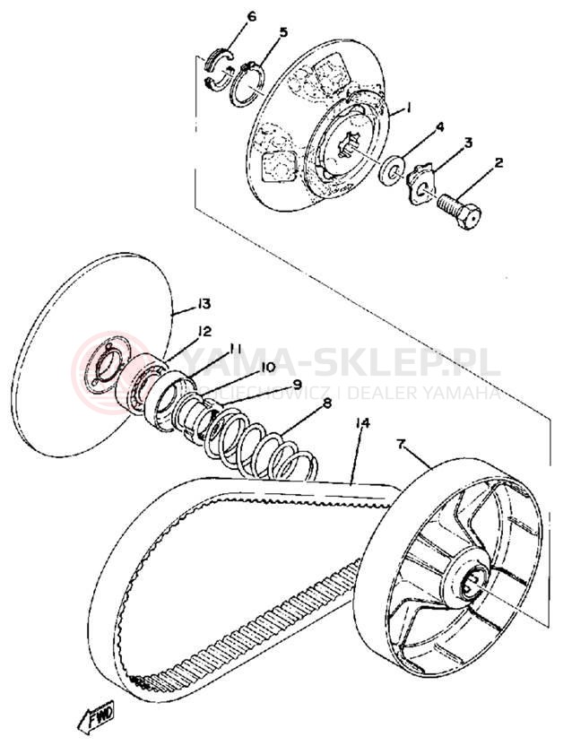 Schemat "PRIMARY SHEAVE" do Yamaha GS300A