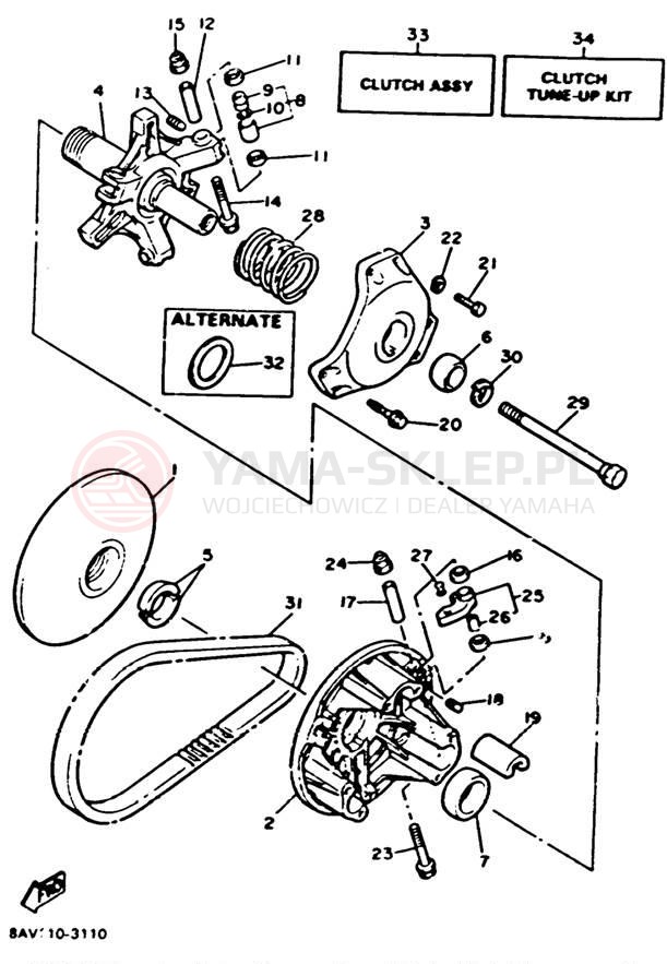 Schemat "PRIMARY SHEAVE" do Yamaha EXCITER II EX570T
