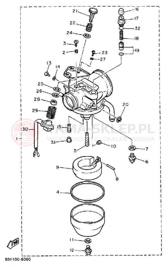 Schemat "Gaźnik" do Yamaha SNOSCOOT (ELEC START) SV80EM