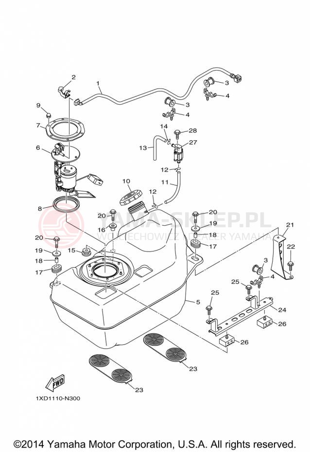 Schemat "zbiornik paliwa" do Yamaha VIKING YXM700DFL