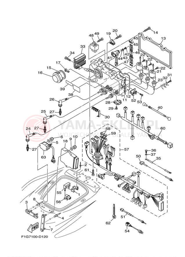 Schemat "układ elektryczny" do Yamaha GP1300-F