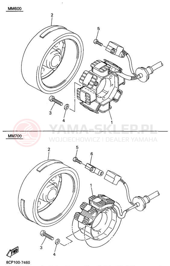 Schemat "prądnica" do Yamaha MOUNTAIN MAX 700 MM700A/MM600A