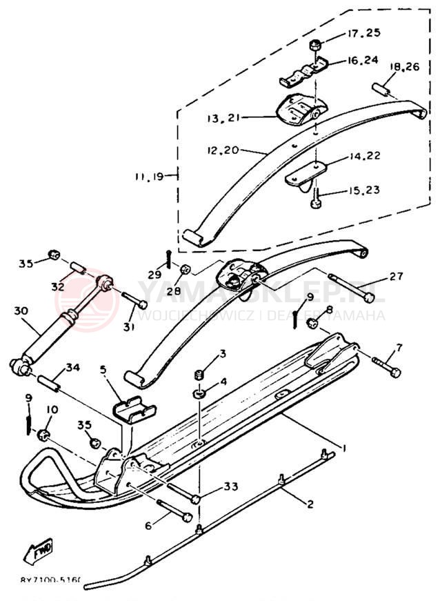 Schemat "płozy" do Yamaha XLV XL540K
