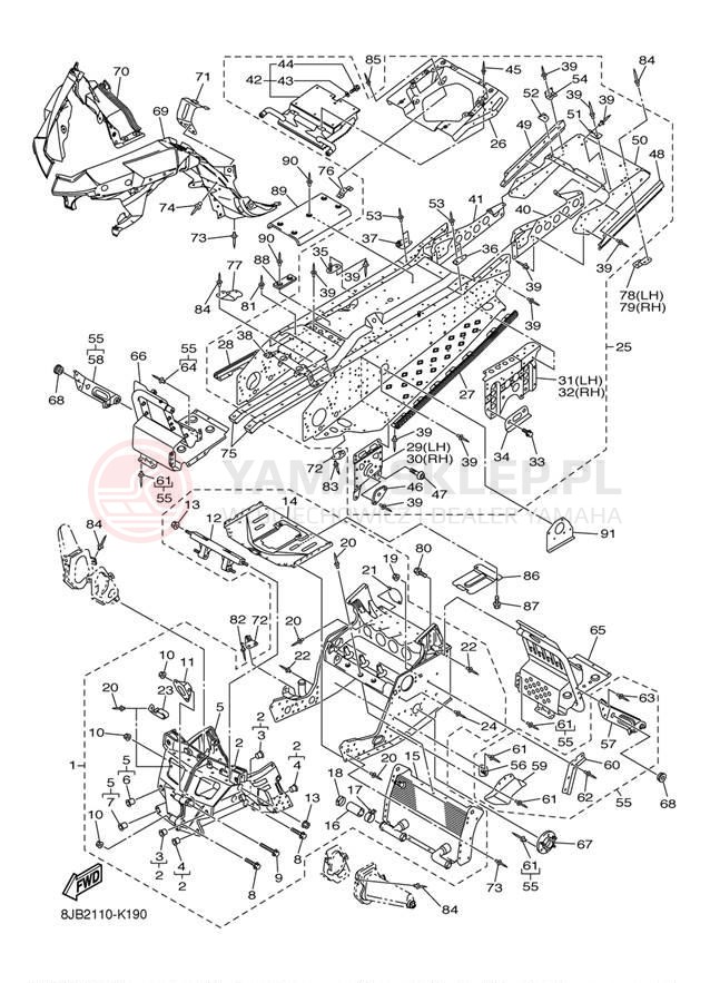 Schemat "rama" do Yamaha RS VECTOR LTX GT RS90LTGTAS
