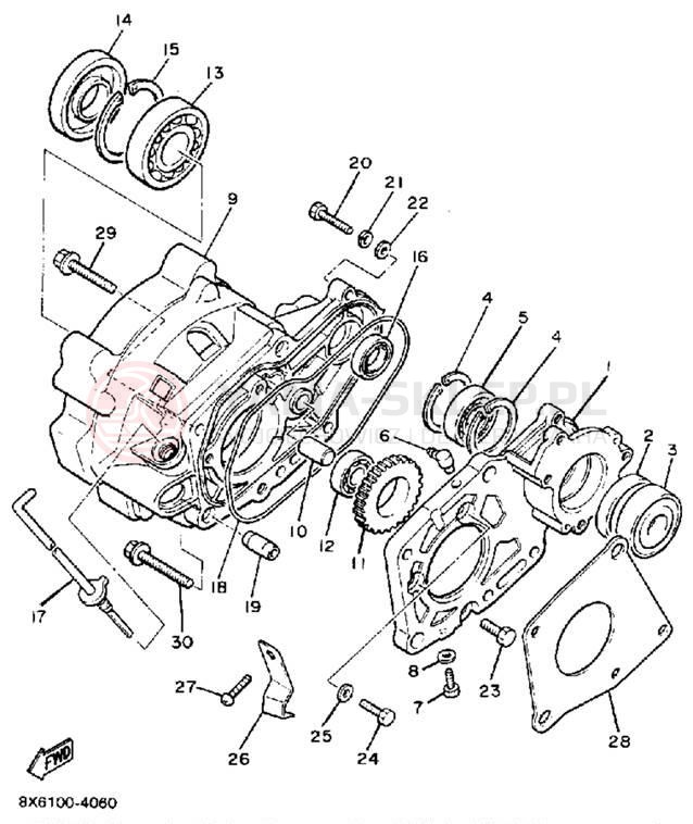 Schemat "PUMP DRIVE - GEAR" do Yamaha V-MAX VMX540H