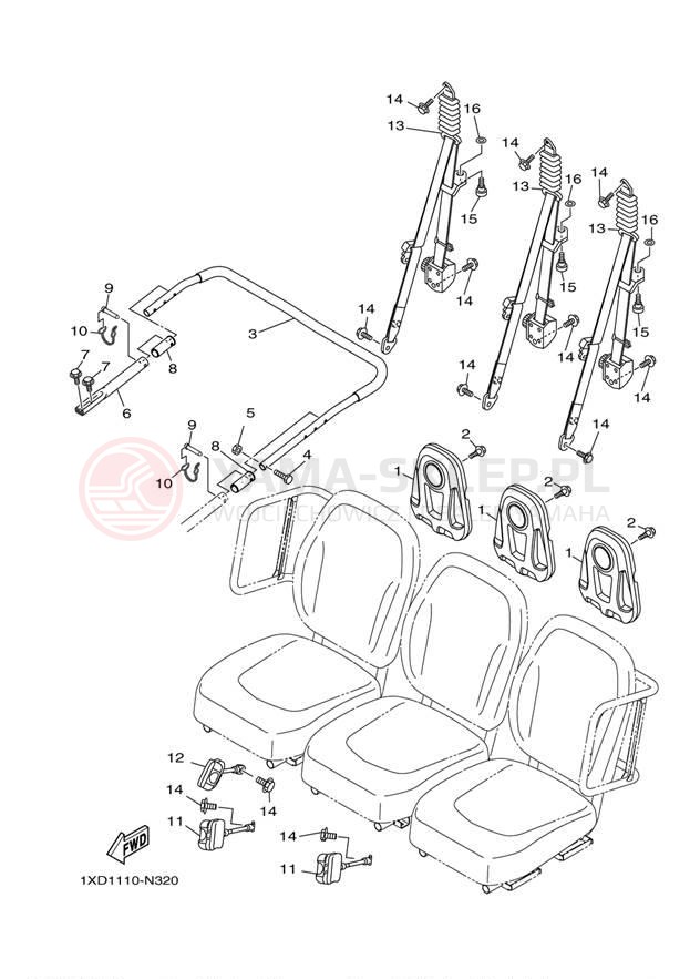 Schemat "siedzenie" do Yamaha VIKING 700 YXM700DEG/YXM700DER