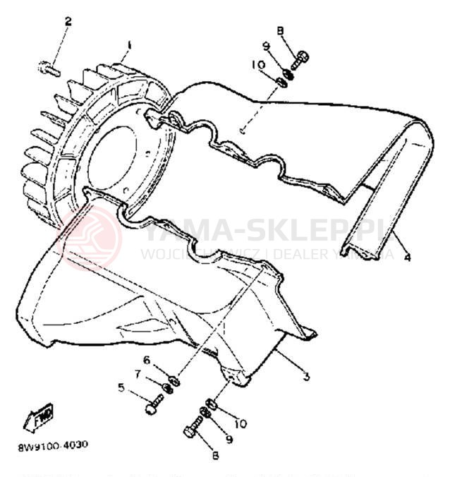 Schemat "Obudowa wentylatora" do Yamaha EXCEL III EC340H