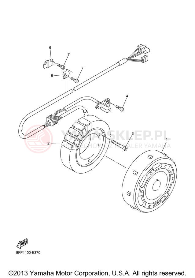 Schemat "prądnica" do Yamaha APEX LTX RX10LTXB