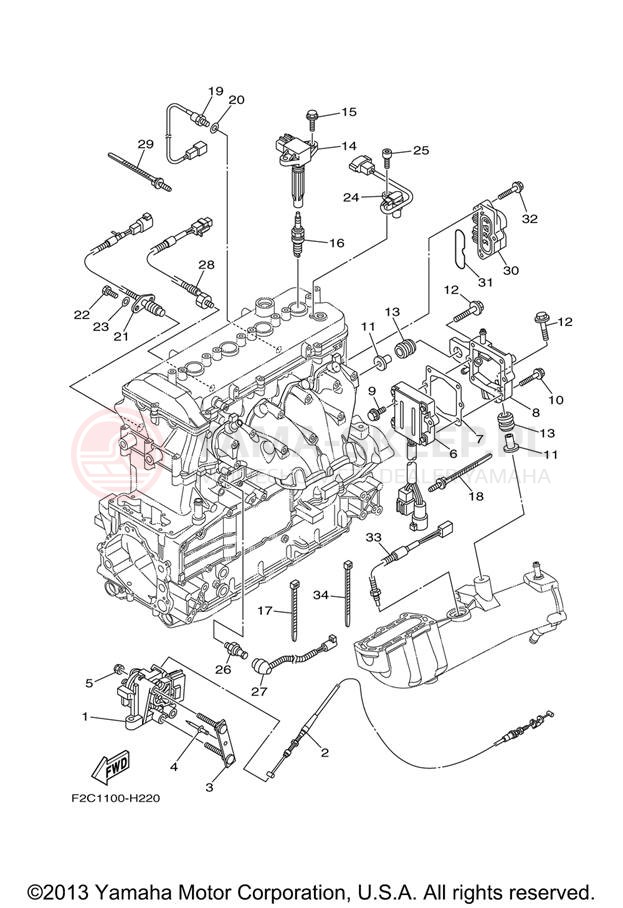 Schemat "układ elektryczny" do Yamaha WAVERUNNER FZS GX1800AJ