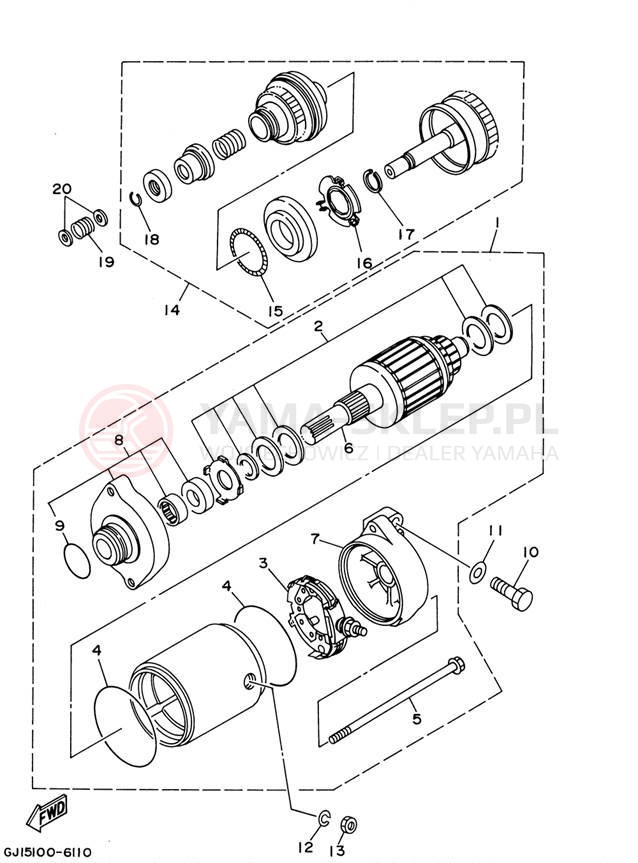 Schemat "rozrusznik" do Yamaha GP800R GP800AZ