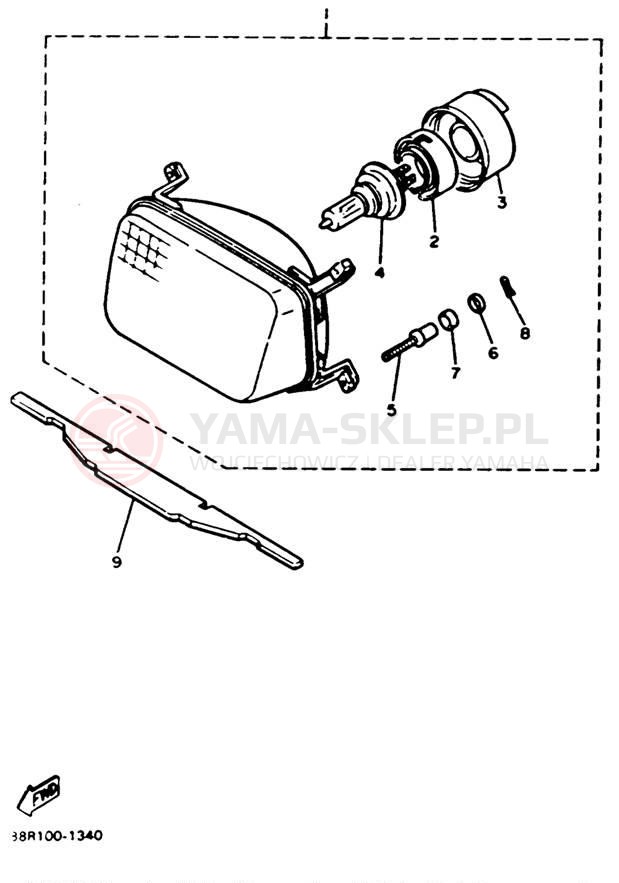 Schemat "Lampa przód" do Yamaha EXCITER II EX570T