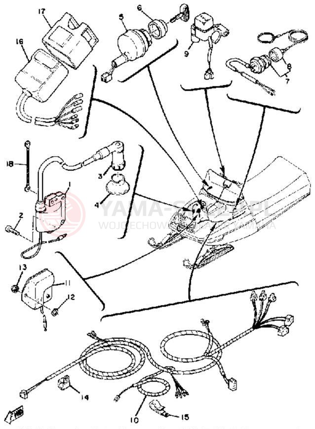 Schemat "układ elektryczny" do Yamaha ET250D