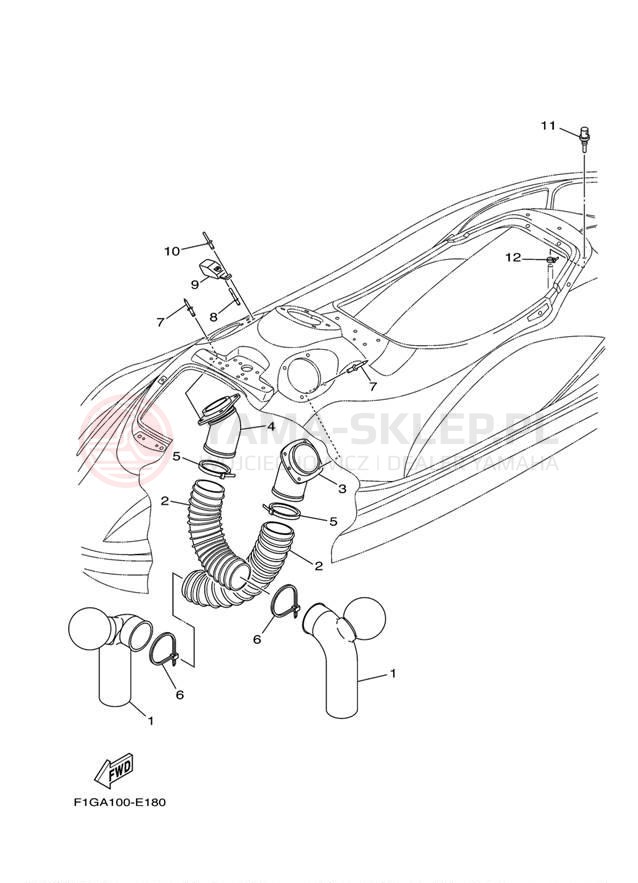 Schemat "odpowietrzenie" do Yamaha GP1300-F