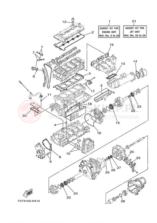 Schemat "Zestaw naprawczy" do Yamaha WAVERUNNER FX HO FB1800N